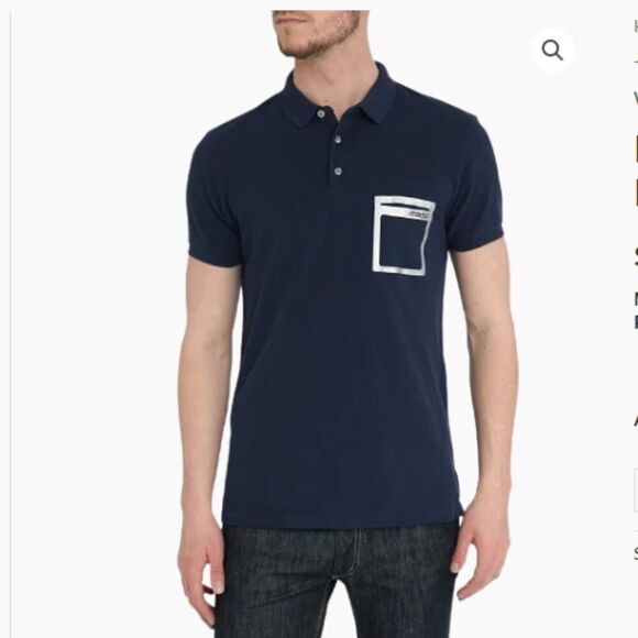 Marc by Marc Jacobs Men’s MBMJ Pocket S/S Polo Shirt Gettysburg Blue NWT - Picture 1 of 9